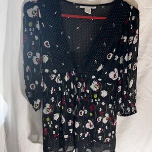 Charlotte Russe Black Floral Blouse